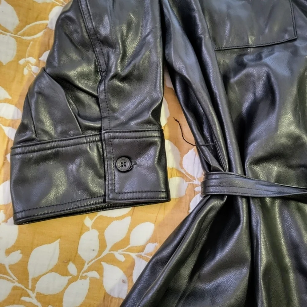 Faux leather button up dress - Picture 3 of 7